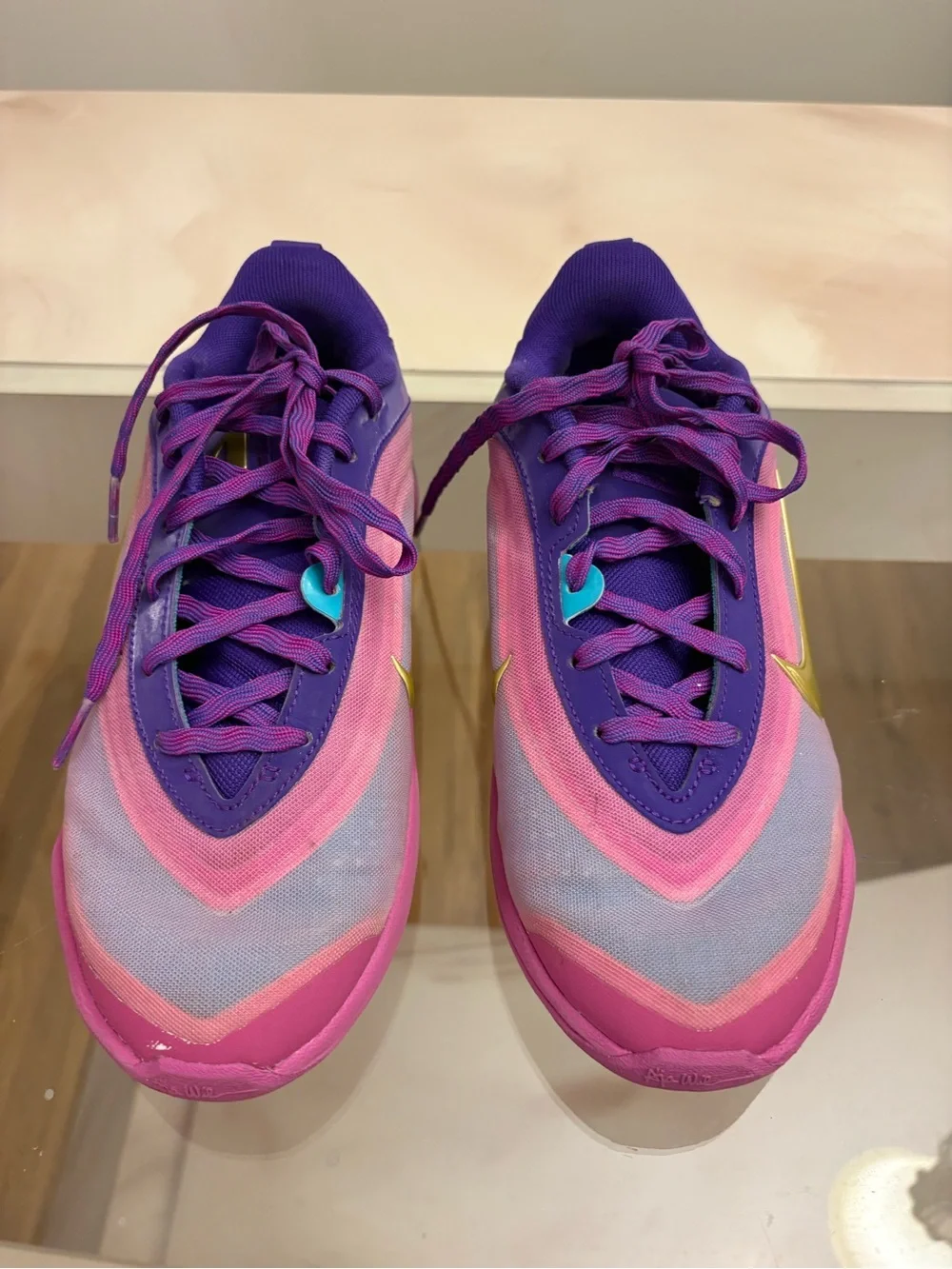 Nike Kobe HF7001-500 Basketball Shoes Unisex Kids 3Y Purple Pink Gold Low Top